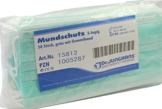 Mundschutz Mit Gummiband Grün 50 Stück