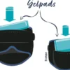 mysleepmask Schlafmaske L-XL schwarz-blau inkl. 2 Gelpads & 2 Paar Ohrstöpsel