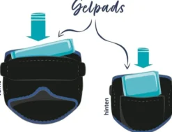 mysleepmask Schlafmaske L-XL schwarz-blau inkl. 2 Gelpads & 2 Paar Ohrstöpsel