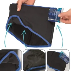 mysleepmask Schlafmaske L-XL schwarz-blau inkl. 2 Gelpads & 2 Paar Ohrstöpsel