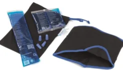 mysleepmask Schlafmaske L-XL schwarz-blau inkl. 2 Gelpads & 2 Paar Ohrstöpsel
