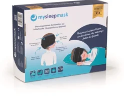 mysleepmask Schlafmaske L-XL schwarz-blau inkl. 2 Gelpads & 2 Paar Ohrstöpsel