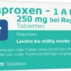 Naproxen 1A Pharma 250 mg bei Regelschmerzen 20 Tabletten