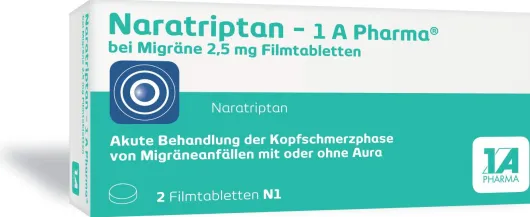 Naratriptan 1a Pharma bei Migräne 2,5 mg 2 Filmtabletten