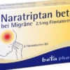Naratriptan Beta bei Migräne 2,5 mg 2 Filmtabletten