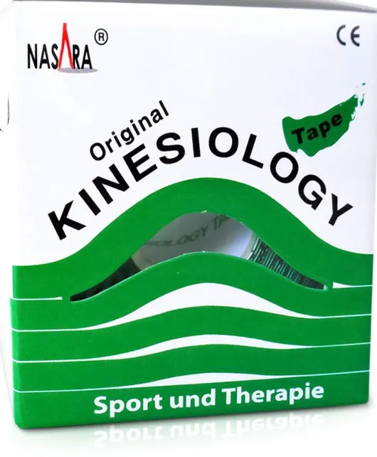 Nasara Kinesio Tape 5cmx5m Grün Inklusive Spenderbox