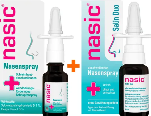 Nasic Nasenspray 15ml + Nasic Salin Duo Nasenspray 15 ml