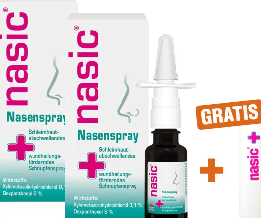 Nasic Nasenspray 2 x 15ml + gratis Lippenpflegestift 1 Stück