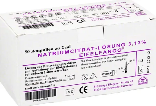 Natrium Citricum 3,13% 50 X 2 ml Ampullen