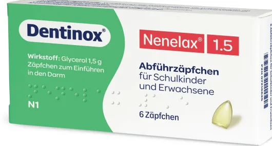 Nenelax 1.5 Abführzäpfchen für Schulkinder und Erwachsene 6 Stück