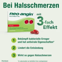 Neo Angin Halstabletten Kirsche Zuckerfrei 12 Lutschtabletten