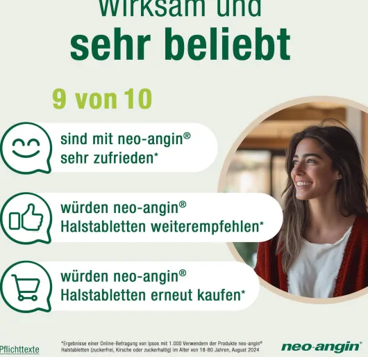 Neo Angin Halstabletten Kirsche Zuckerfrei 12 Lutschtabletten