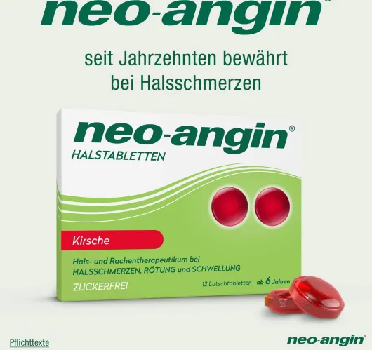 Neo Angin Halstabletten Kirsche Zuckerfrei 12 Lutschtabletten