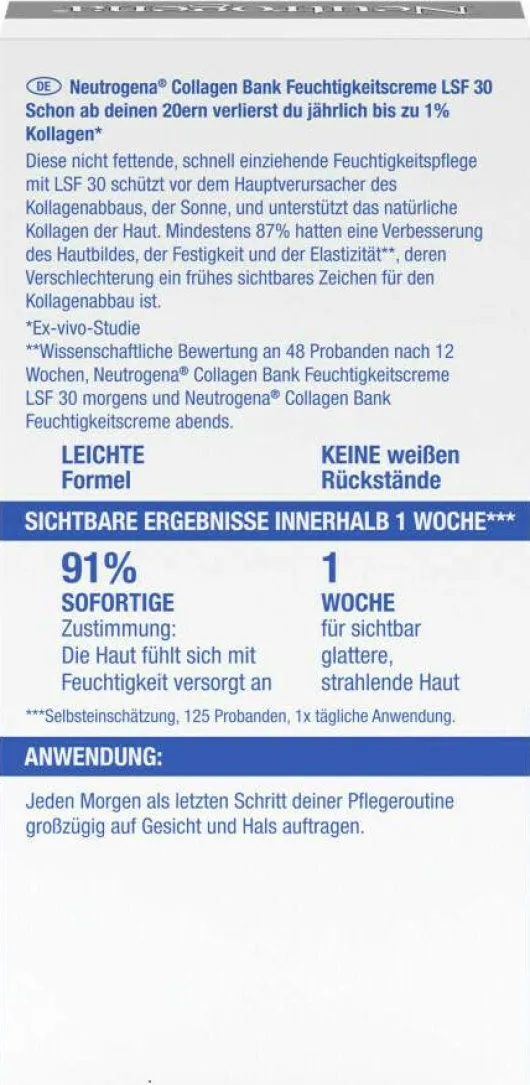Neutrogena Collagen Bank Feuchtigkeitscreme Lsf 30 50 ml