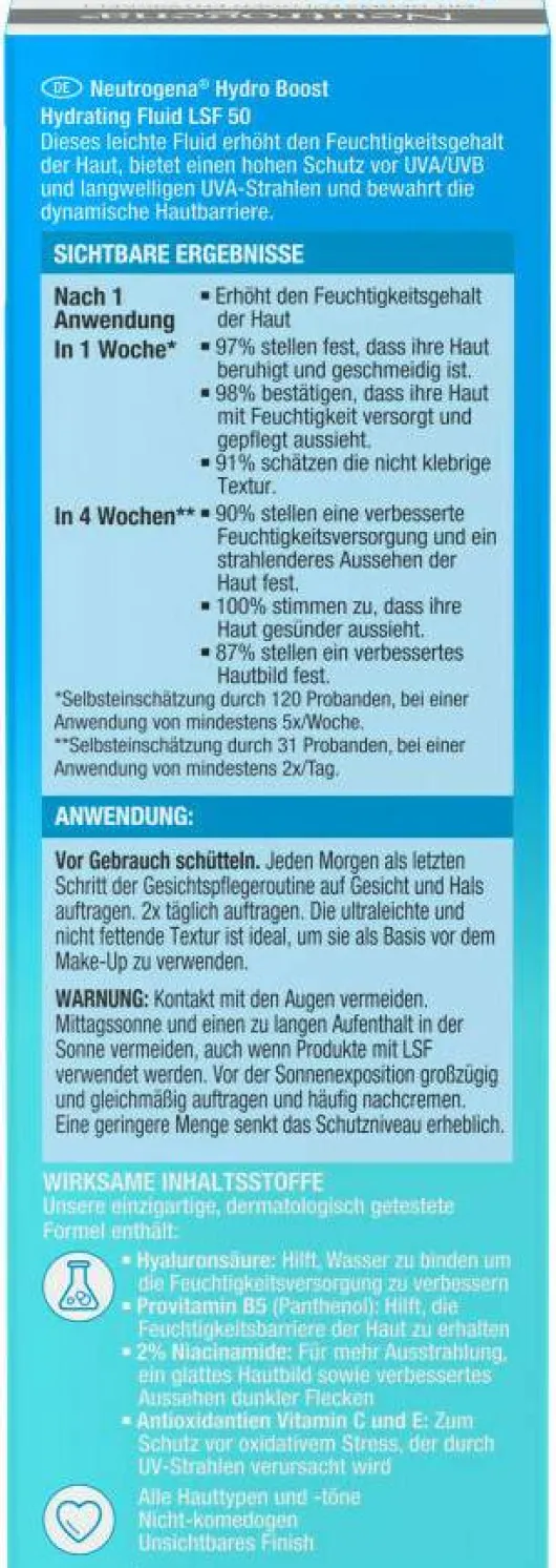 Neutrogena Hydro Boost Hydrating Fluid Lsf 50