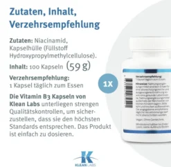 Niacinamid B3 500 mg 100 Kapseln