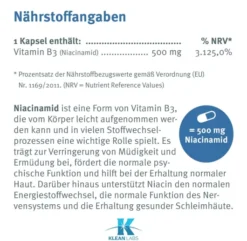Niacinamid B3 500 mg 100 Kapseln