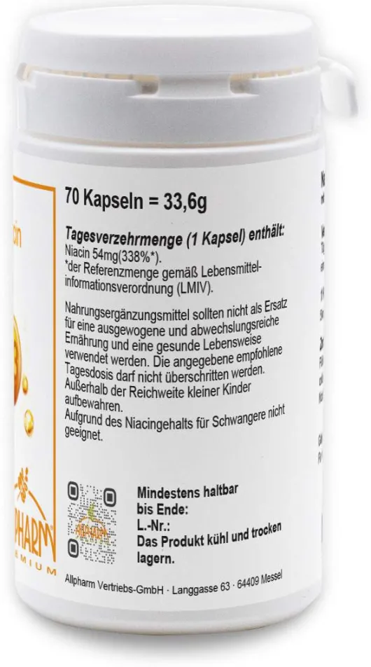 Niacin Vitamin B3 70 Kapseln