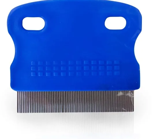Nissenkamm Metall Blauer Griff