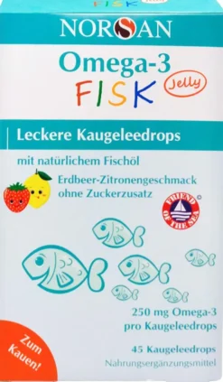Norsan Omega-3 Fisk Jelly F.Kinder Dragees
