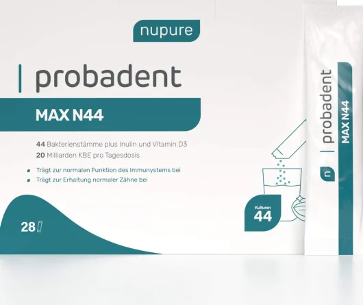 Nupure probadent MAX N44 und Vitamin D3 28 Beutel