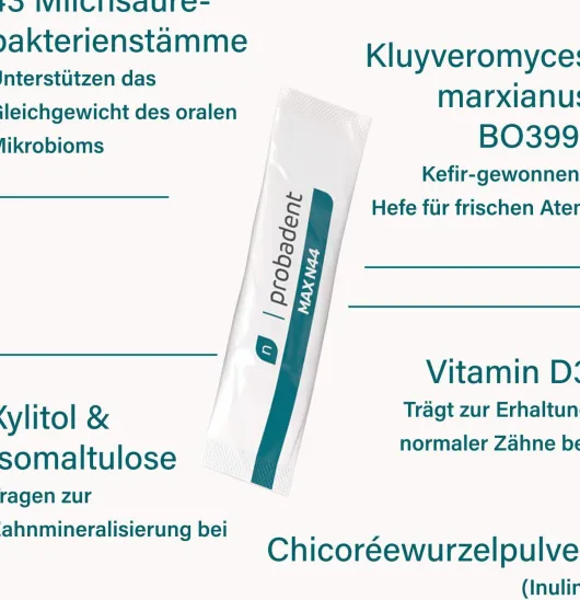 Nupure probadent MAX N44 und Vitamin D3 28 Beutel