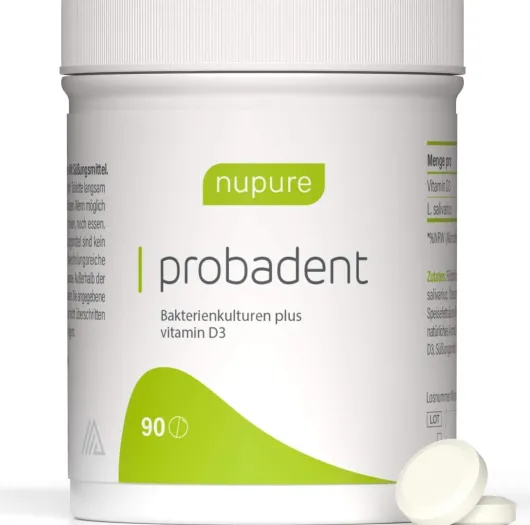Nupure Probadent Probiotikum Mundflora Lemon 90 Lutschtabletten
