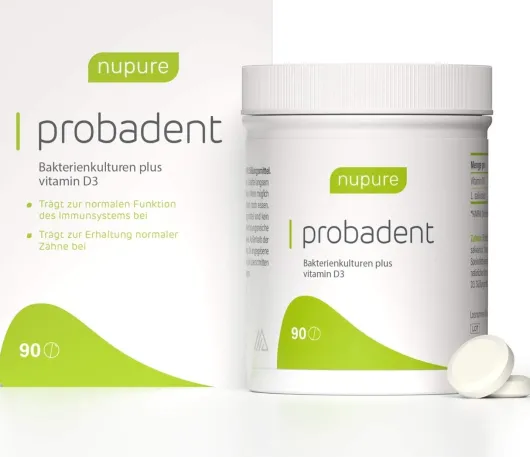 Nupure Probadent Probiotikum Mundflora Lemon 90 Lutschtabletten