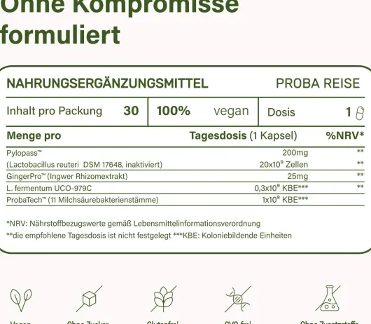 Nupure proba reise Magen Darm Komplett 30 Kapseln