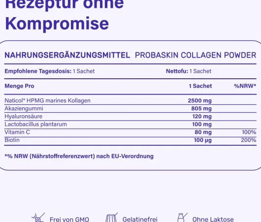 Nupure Probaskin Kollagen Pulver + Bakterienkulturen 28 X 4,5 G