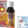 Nurofen Junior Fieber- & Schmerzsaft Erdbeer 40mg pro ml 100 ml + Sagrotan 2 in 1 Desinfektionstücher 15 Stück