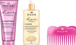 NUXE Hair Prodigieux Glanz-Shampoo 200 ml + NUXE Hair Prodigieux Pre-Shampoo-Maske 125 ml + gratis Kamm 1 Stück
