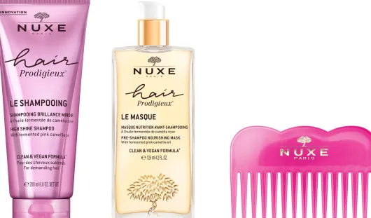 NUXE Hair Prodigieux Glanz-Shampoo 200 ml + NUXE Hair Prodigieux Pre-Shampoo-Maske 125 ml + gratis Kamm 1 Stück