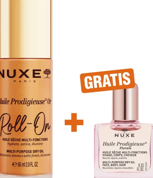 NUXE Huile Prodigieuse Or Roll-on 60 ml + gratis Huile Prodigieuse Florale 10 ml
