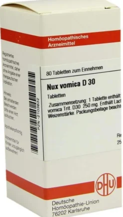 Nux Vomica D30 Dhu 80 Tabletten