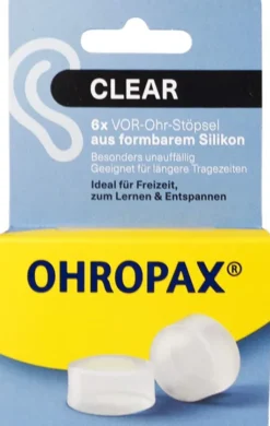 Ohropax Clear Silikon Vor-Ohr Stöpsel 6 Stück