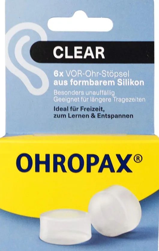Ohropax Clear Silikon Vor-Ohr Stöpsel 6 Stück