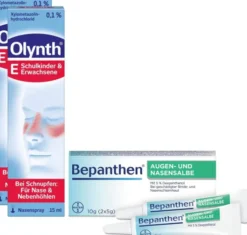Olynth 0,1% Nasenspray für Erwachsene 2 x 15 ml + Bepanthen Augen- und Nasensalbe 10 g