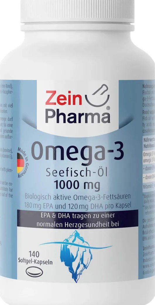 Omega-3 1000 mg Seefischöl 140 Softgel-Kapseln