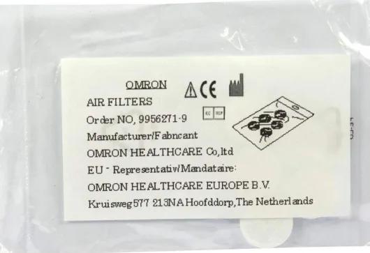 Omron Vernebler Luftfilter F.C28-29