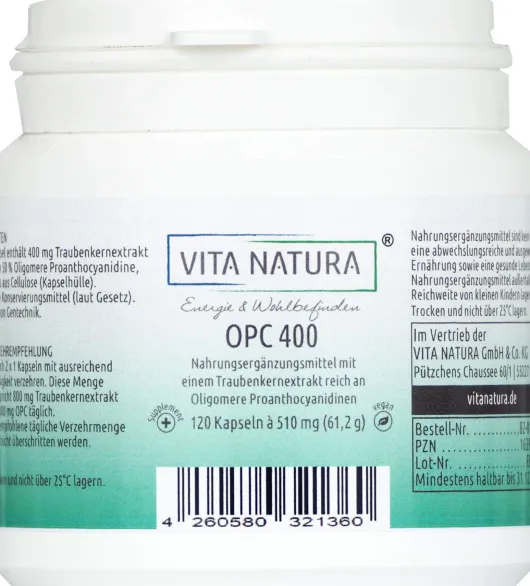 Opc Traubenkernextrakt 400 mg 120 Vegi- Kapseln