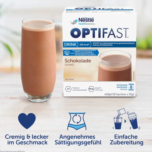 Optifast Drink Schokolade 8 X 55 G Pulver