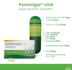 Pantovigar vital Kapseln mit Nährstoffen für die Haare 180 Kapseln