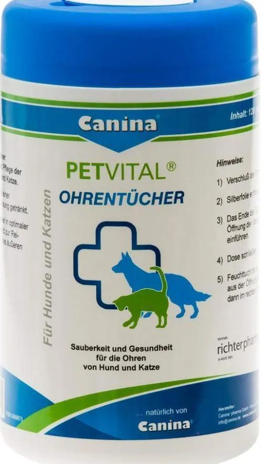 Petvital Feuchttücher Für Ohren 120 Tücher