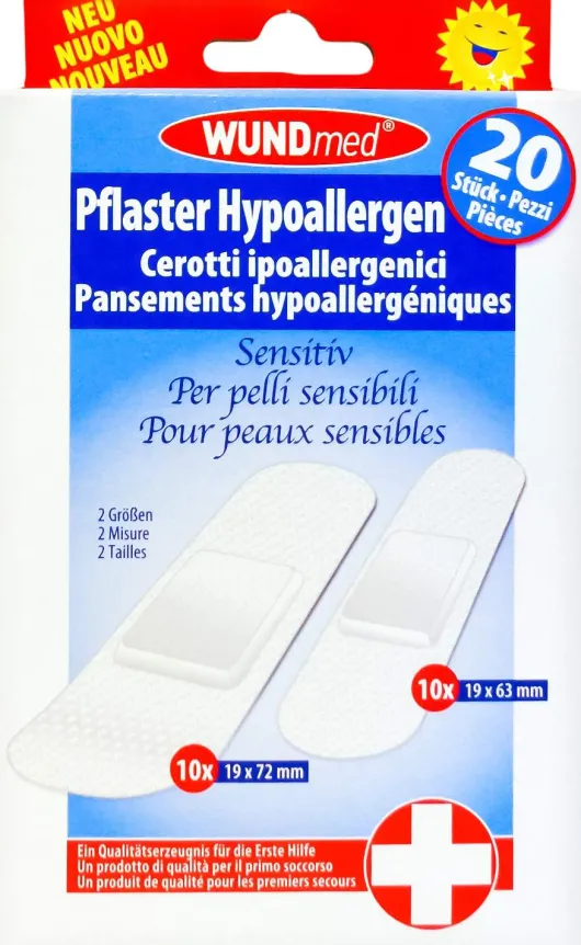 Pflaster Hypoallergen Sensitiv Transparent 2 Größen 20 Pflaster