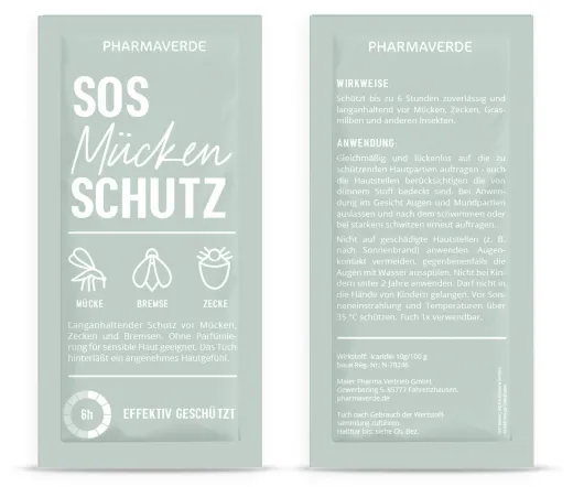 Pharmaverde SOS Mückenschutztuch 7 x 14 cm