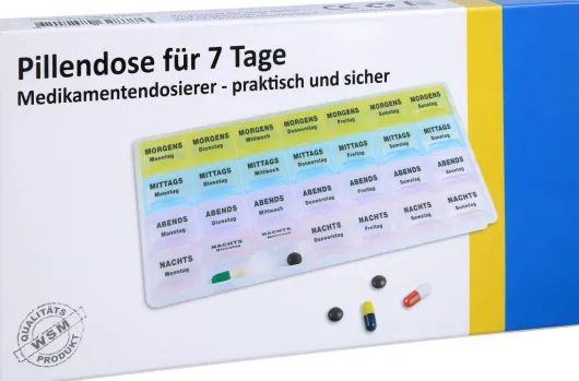 Pillendose 7 Tage + 4 Fächer Je Tag Kunststoff 1 Stück