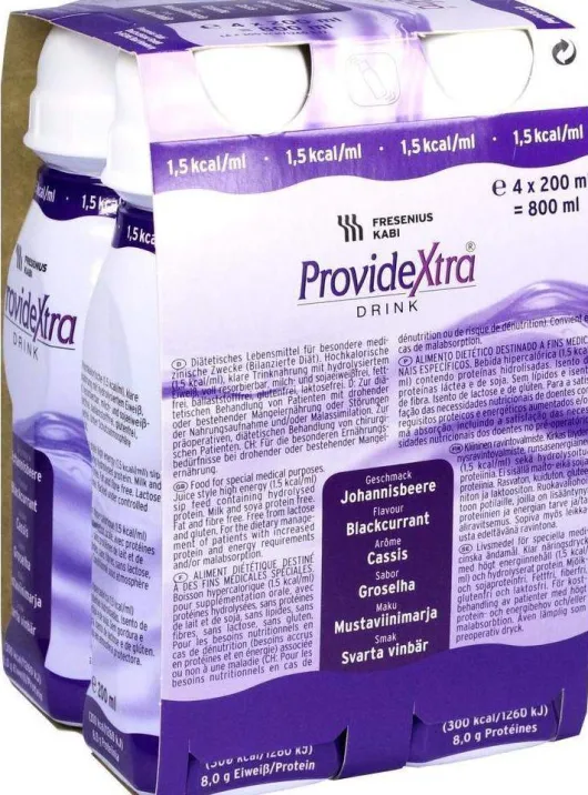 Provide Xtra Drink Johannisbeere Trinkflasche 4 X 200 ml Lösung