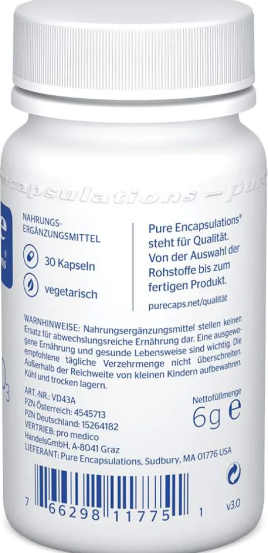 Pure Encalsulations Vitamin D3 4000 I.E. 30 Kapseln