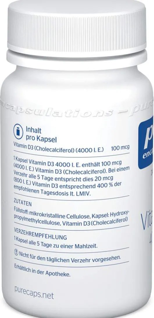 Pure Encalsulations Vitamin D3 4000 I.E. 60 Kapseln